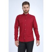 Yenikoza E031 Erkek Gömlek Bordo resmi